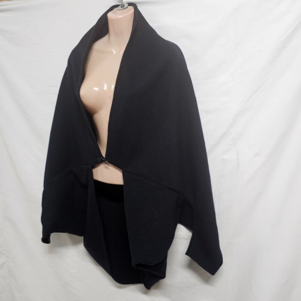 Anthropologie Gabriel for Sach Wool Poncho Coat Women One Size Navy Blue - Picture 10 of 14